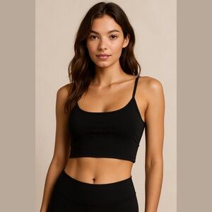 NWT Oh Polly Black Crop Cami Tank- Size XS